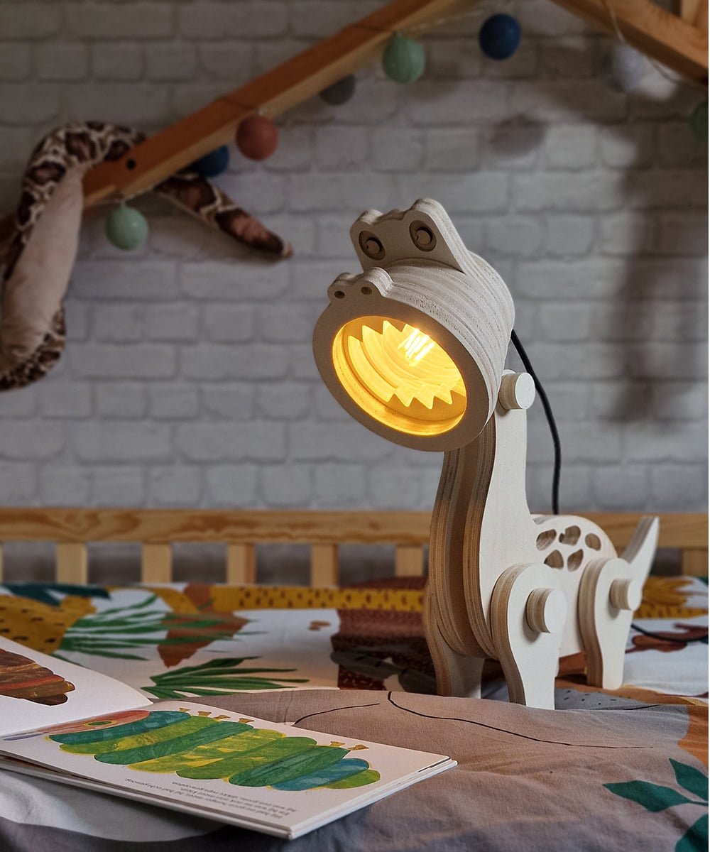 lamp kinderkamer Dierenlamp - dino lamp - sociaal gemaakt - kinderlamp
