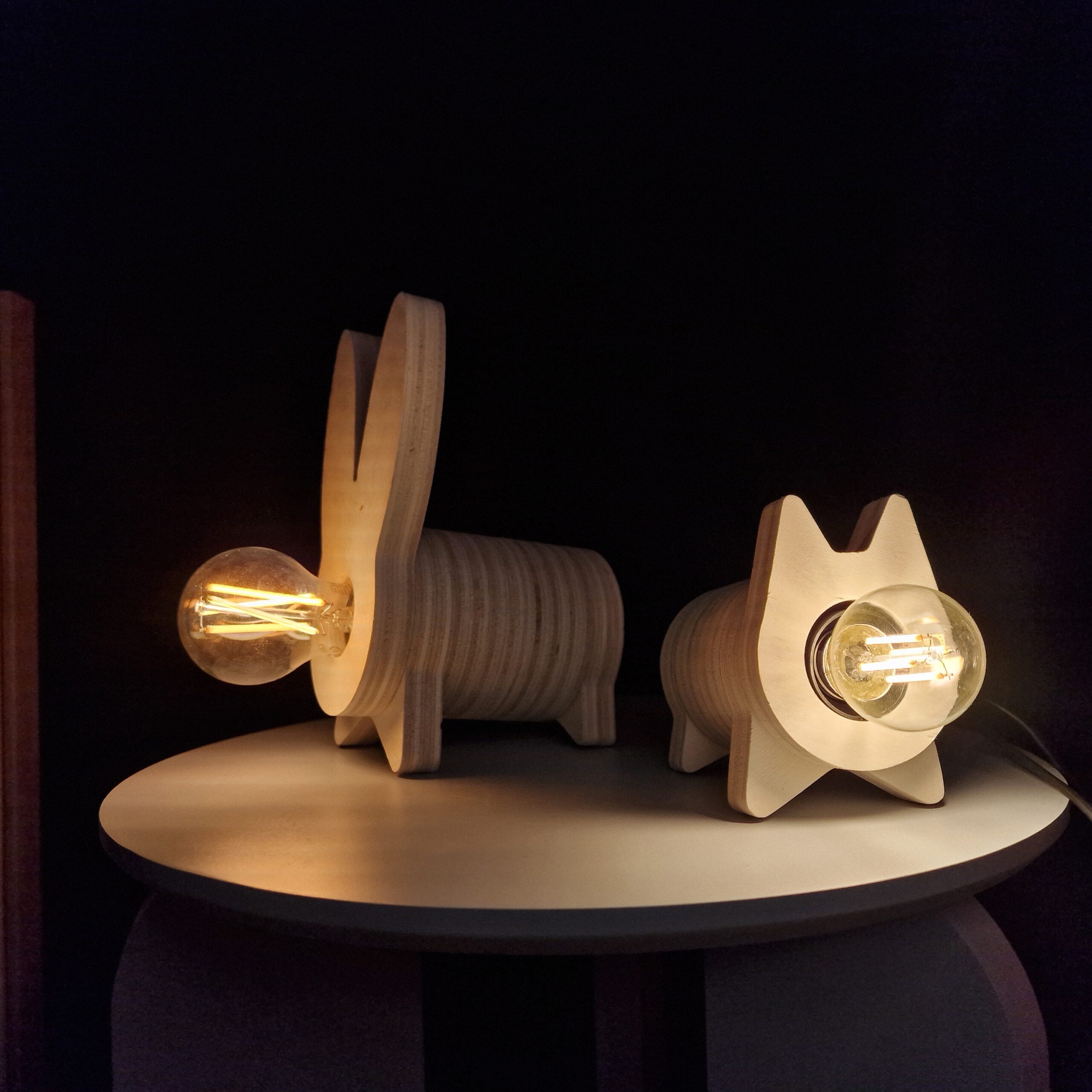 lamp kinderkamer Dierenlamp - sociaal gemaakt - konijn lamp - varkentje lamp